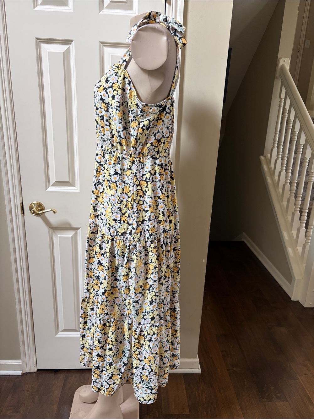Social Standard by Sanctuary Yellow Floral Tie-Shoulder Maxi Dress, XL - Picture 2 of 6